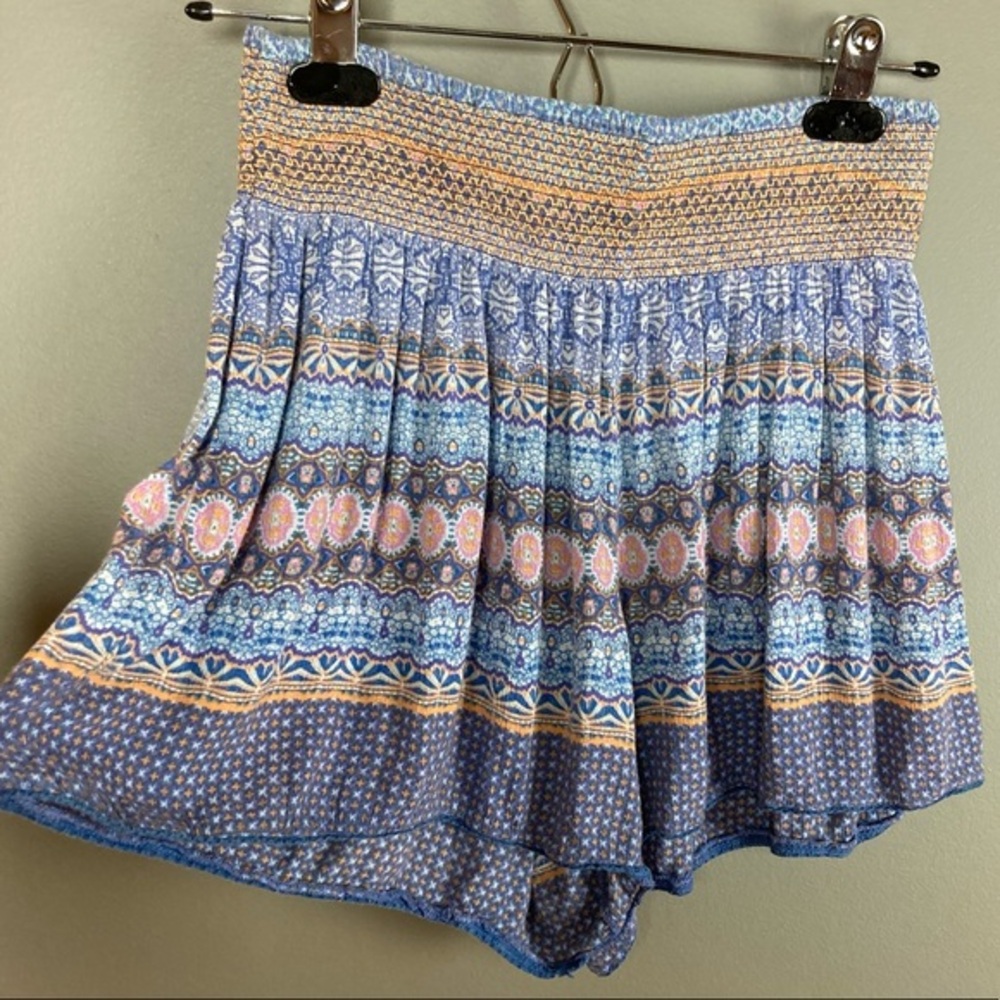 Aqua relaxed‎ shorts medium beachy boho rainbow coquette